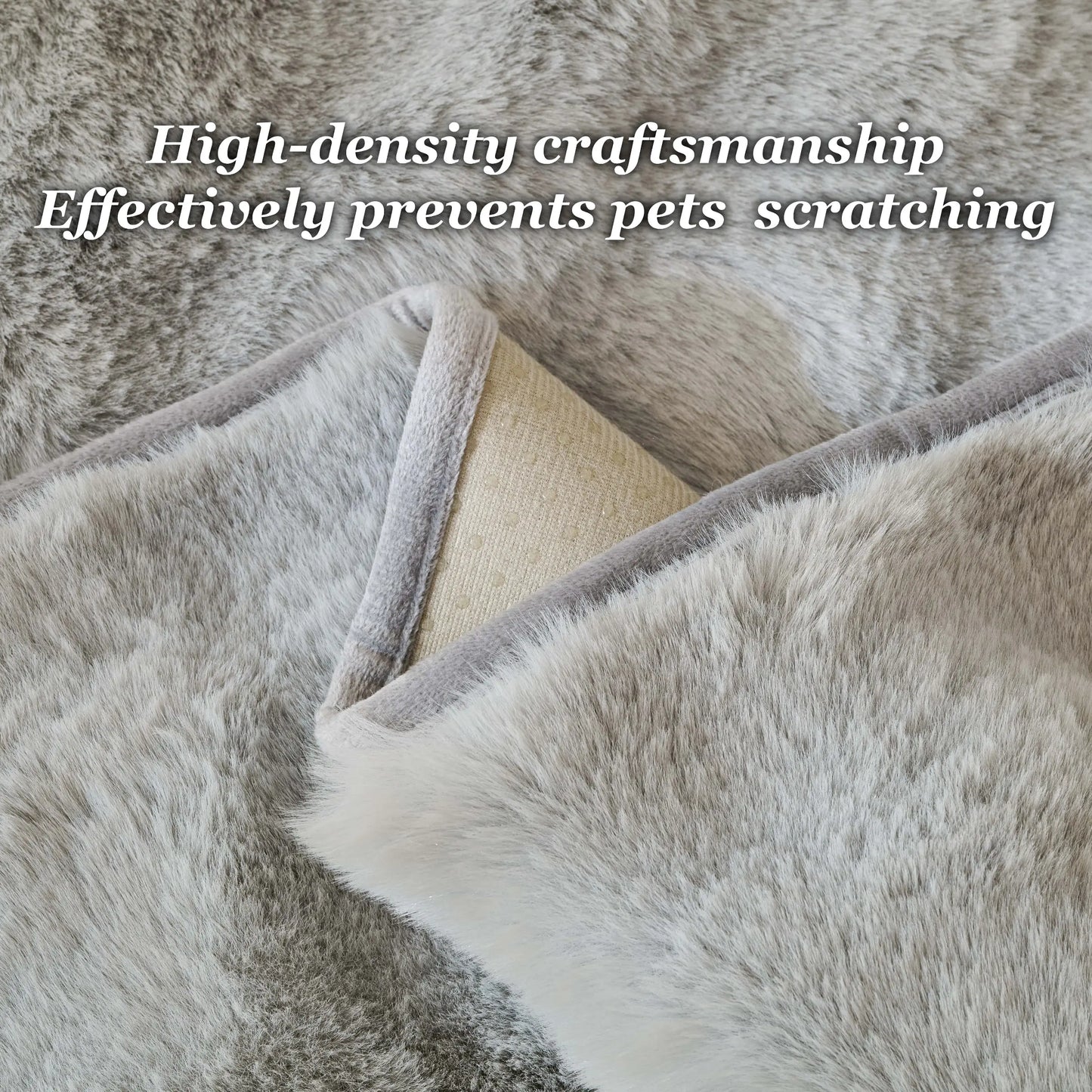 Fluffy Non-Slip Washable Plush Sofa Cushion Cover - Pet-Friendly Couch Protector Pad for Armchair, Loveseat, and 3-Seater - Stylish Living Room Decor