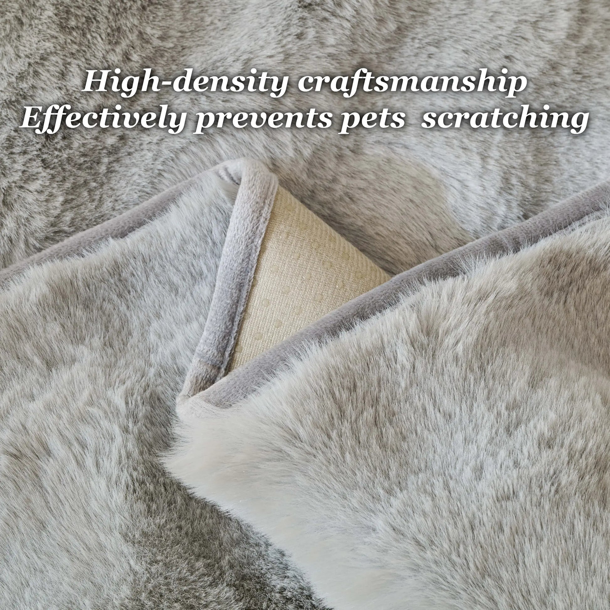Fluffy Non-Slip Washable Plush Sofa Cushion Cover - Pet-Friendly Couch Protector Pad for Armchair, Loveseat, and 3-Seater - Stylish Living Room Decor