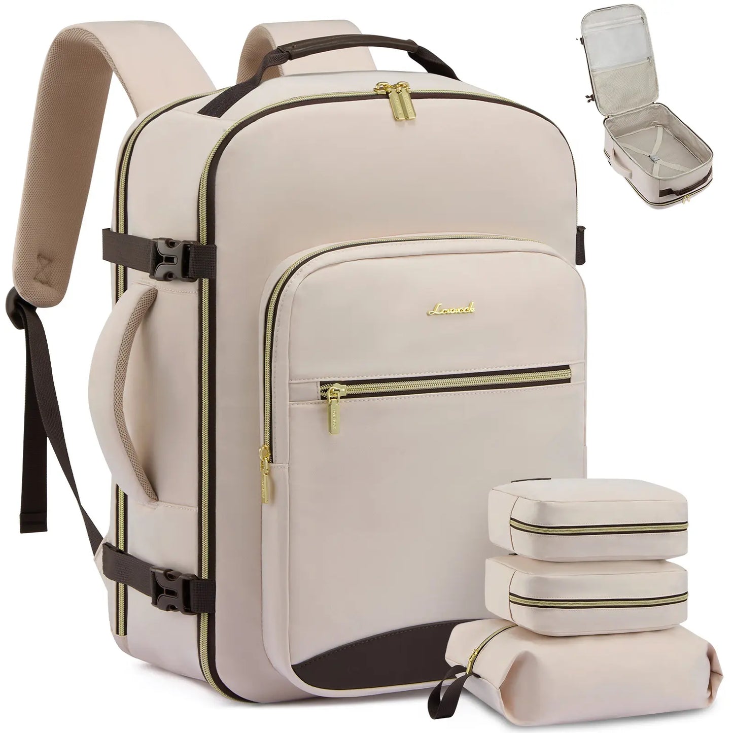 LOVEVOOK Travel Backpack for Women & Men as Personal Item Flight Approved,Large Capacity Carry on Backpack with 3 Packing Cubes and Laptop Compartment,Organized Daypack Stylish Casual Daypack ,Weekender Bag for Hiking,Overnight,Tiktokshopbacktoschool