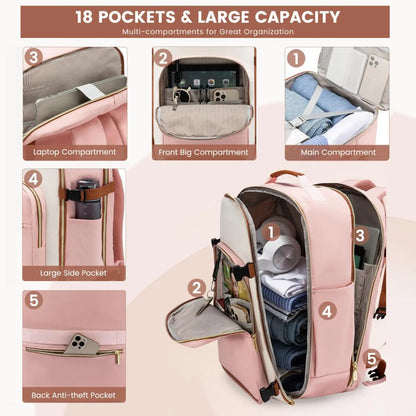 LOVEVOOK Travel Backpack for Women & Men as Personal Item Flight Approved,Large Capacity Carry on Backpack with 3 Packing Cubes and Laptop Compartment,Organized Daypack Stylish Casual Daypack ,Weekender Bag for Hiking,Overnight,Tiktokshopbacktoschool