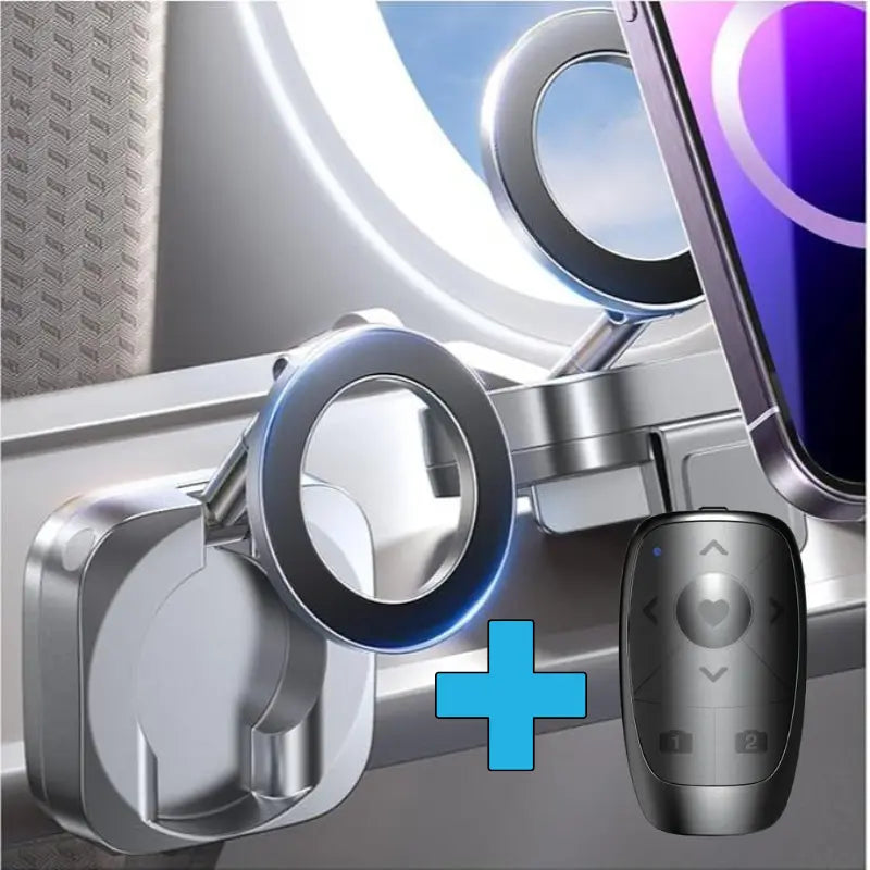 LISEN Magsafe Clip-On Cellphone Mount - 360° Rotatable, Folding Extendable Adjustable Selfie Stand, Hands-Free Strong Magnetic Mini Portable Mobile Phone Holder, Wireless Charging Accessories for Home, Airplane Travel