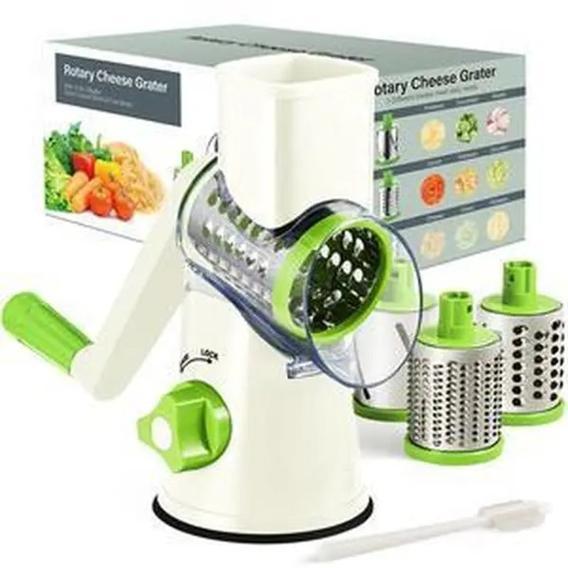 [Bf&Cm]Kitexpert Viral Cheese Grater(All Metal Blades & No Plastic Left in Food), 3X Faster Shredding, Time-Saving Rotary Cheese Grater, Mandoline, Vegetable Chopper, Kitchen Gadgets, Slicer Dicer Cutter Kitchenware Homeessentials