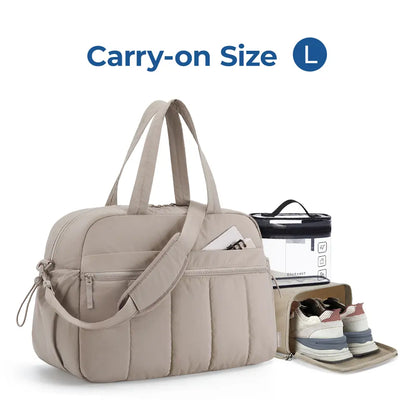 BAGSMART 3 Size Travel Duffel Bag for Women, Lightweight Gym Bag, Women'S Weekender Bag, Carry on Bag, Pesronal Item Bag for Travel/Fitness, 3 Sizes: M(With Wet Pocket)& L(With PVC Toiletry Bag) and Ita Bag(Clear Display Window), Dealsforyoudays Summerwin