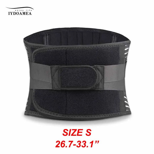 IYDOAMEA Back Brace with 6 Stays, Breathable Back Support Belt for Men/Women for Work, Anti-Skid Lumbar Support Belt with 16-Hole Mesh for Sciatica Adjustable Breathable Posture Correction Belt Slim Fit, Order a Size up Outdoorfun Dealsforyoudays