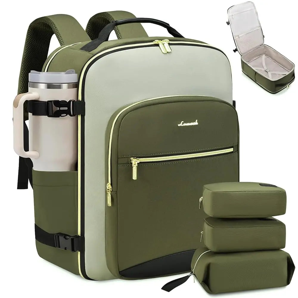 LOVEVOOK Travel Backpack for Women & Men as Personal Item Flight Approved,Large Capacity Carry on Backpack with 3 Packing Cubes and Laptop Compartment,Organized Daypack Stylish Casual Daypack ,Weekender Bag for Hiking,Overnight,Tiktokshopbacktoschool