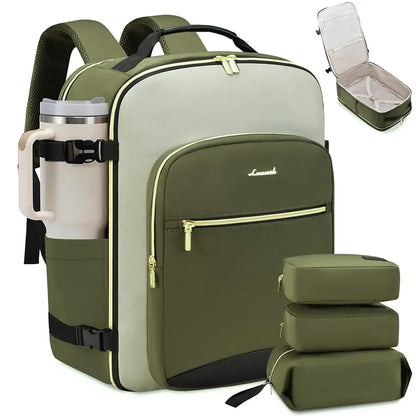 LOVEVOOK Travel Backpack for Women & Men as Personal Item Flight Approved,Large Capacity Carry on Backpack with 3 Packing Cubes and Laptop Compartment,Organized Daypack Stylish Casual Daypack ,Weekender Bag for Hiking,Overnight,Tiktokshopbacktoschool