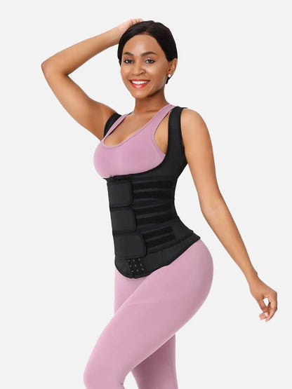 Feelingirl plus Size Waist Trainer Vest with 3 Rows of Eye and Hook Compression Cotton Shapewear Womenswear Comfort Straps Matt Waist Spandex Day Waist Trainer Summervibes