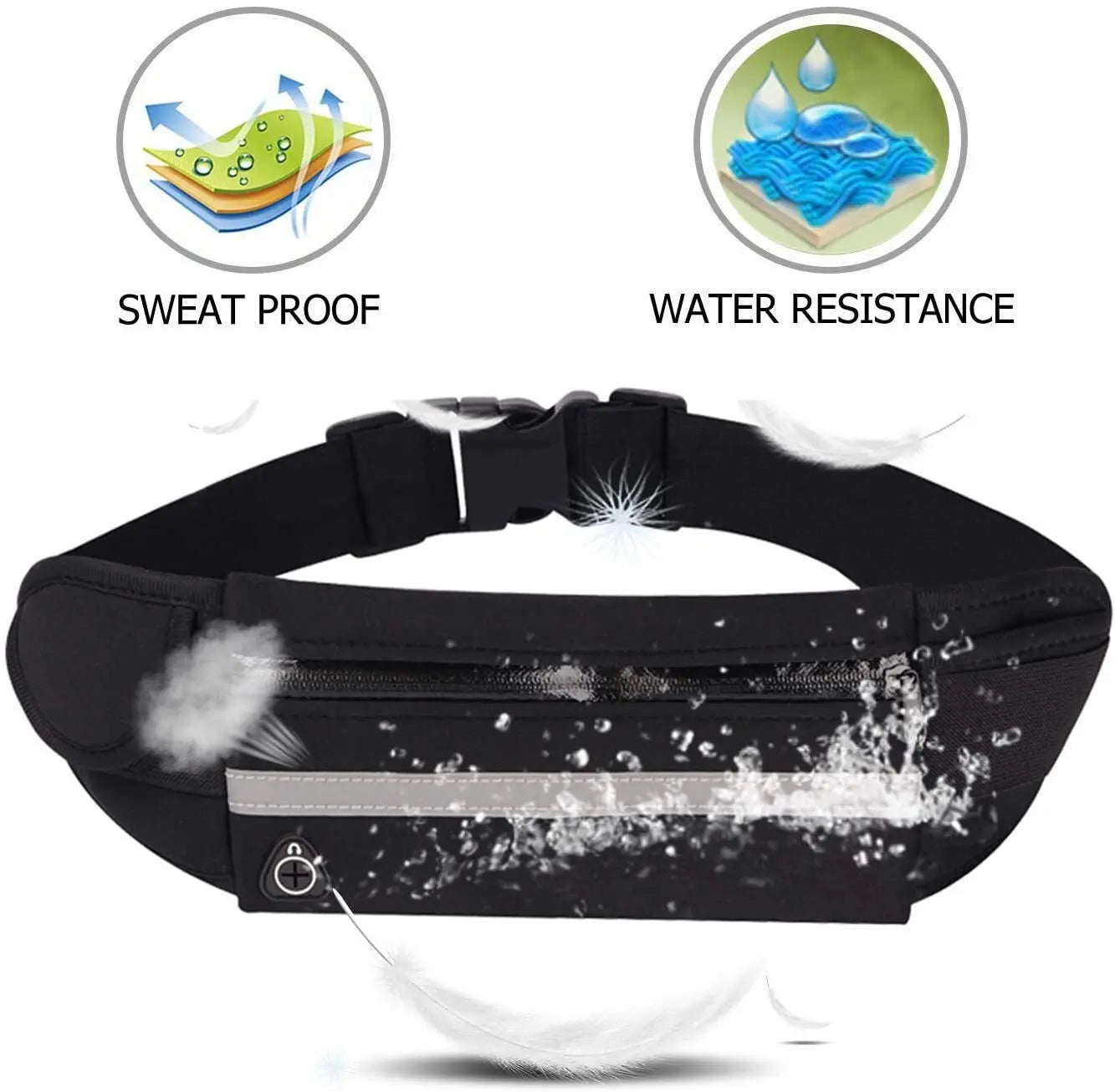 Running Belt for Women and Men, Money Belt and Running Fanny Pack, Hiking Fanny Pack, Holder for Cell Phone, Money, and Keys, Adjustable Belt Pouch Fits Most Phone and Waist Sizes